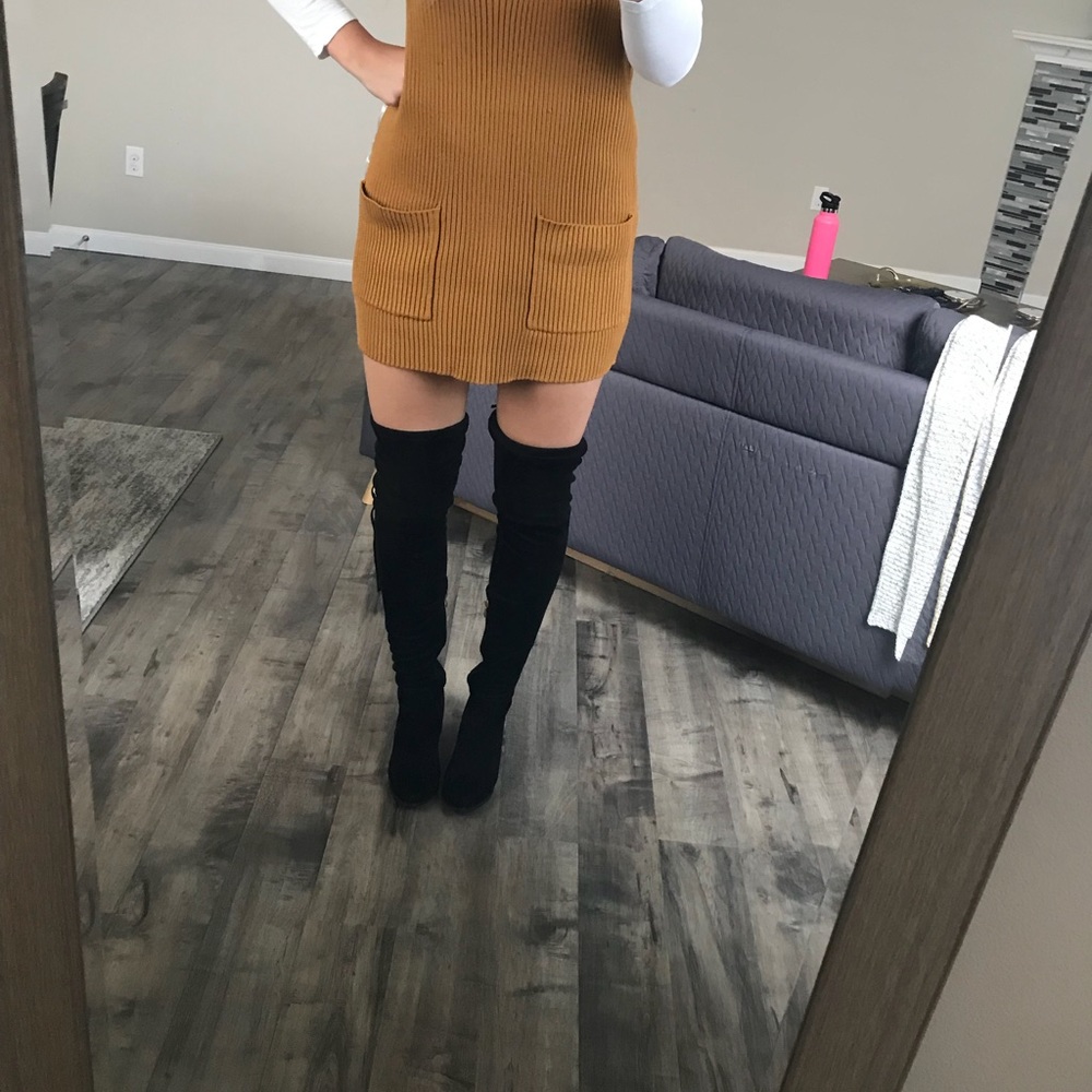 Suede OTK thigh high high heeled boots